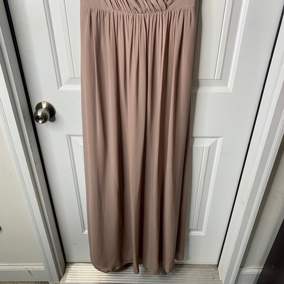 BHLDN Jenny Yoo lace mocha mousse bridesmaid maxi dress size 2 wedding guest - Picture 4 of 9